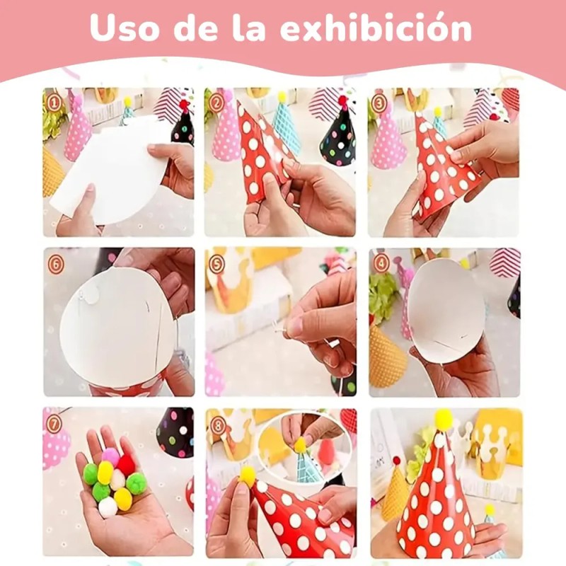 Pack de Gorros de Fiesta de Papel CHICON para Cumpleaños,
