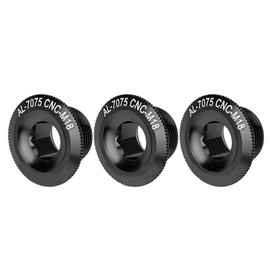 3Pcs 18mm Bike Crank Aluminum Alloy Bicycle Shaft Screw Nut Cycling Crank Set Track Wheel Nuts(Black)