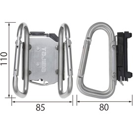 Tajima Saff Detachable System, Detachable Tool Holder, Heavy Duty, Extra Thick Stainless Steel, Large Double Carabiner, Easy to Put on and Take Off, Easy to Attach to Belt, Easy to Replace Waist Tools, Choose Only the Tools You Use and Install, Reduce th