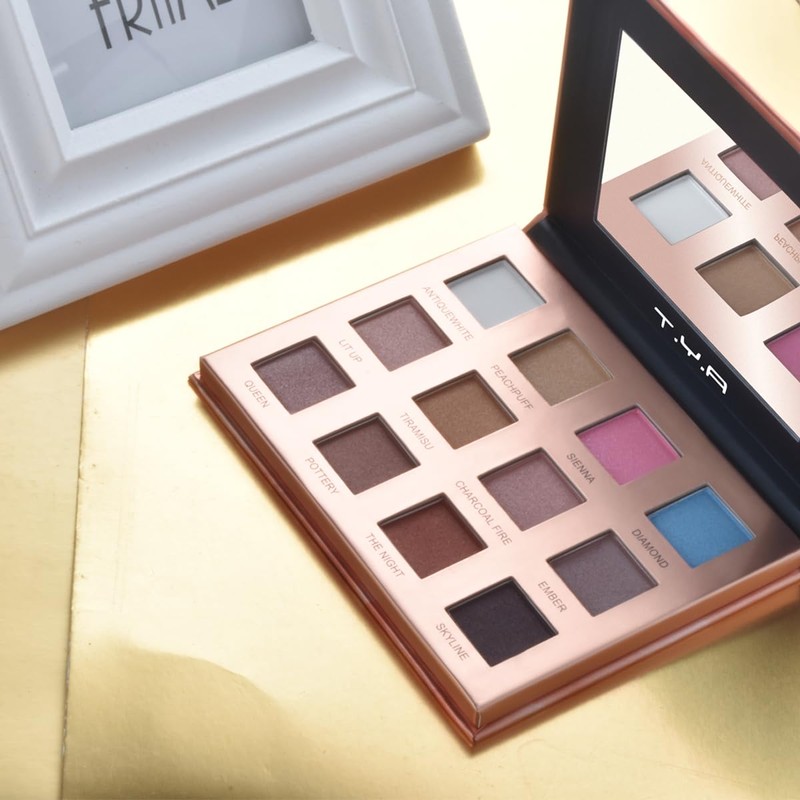 12 Color Eyeshadow Palette, Pearl Mat, Fine Powder, Korean Style,