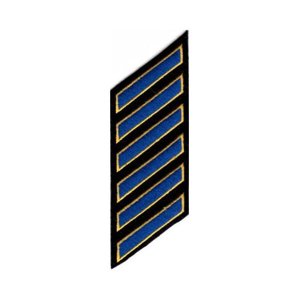 Uniform Service Hash Marks - Royal-Medium Gold on Black Felt Backing - 6 Hashes