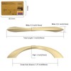 Amerdeco 10 Pack Brushed Gold Cabinet Pulls 3.75 Inch(96mm) Hole