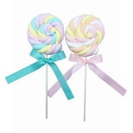 Large Fake Candy Props Simulation Marshmallow Lollipop Fake Candy Children Photography Props Dessert Table Bedroom Decoration (Sunmmer 1+sweet1)