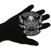 Loud Pipes Save Lives Skull and Pipes Patch, Biker Skull