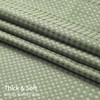 MitoVilla Green Waffle Shower Curtain Set with Snap-in Liner, Modern