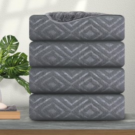 4 Pack Large Bath Towels Set 35"x70" Grey Oversized Bath Sheet Chair Towels, 600 GSM Ultra Soft & Absorbent Towels for Bathroom, Quick Dry Towel for Gym Hotel Camp Pool