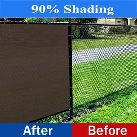 90% Shade Cloth 12x16ft w Grommets Pergola Shade Cover Canopy, Durable Dog Kennel Shade Cover, Mesh Tarp Sun Screens for Patio, Outdoor, Garden, Plants Backyard, Chicken Coop Porch (Mocha, 12 x 16 FT)
