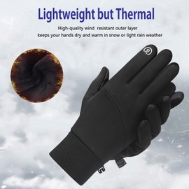 CRAZY SHARK Winter Thermal Gloves, Windproof Water-Resistant Gloves Anti-slip Touch Screen Cycling Gloves for Men Women Hiking Climbing Riding Bike Outdoor Sports