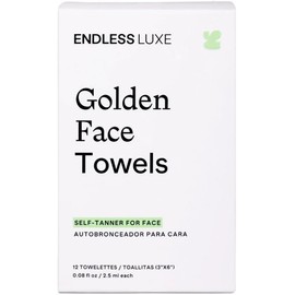 Endless Luxe - Golden Face Towels - Toallitas Autobronceadoras Faciales - Self Tanning Towelettes - Todo Tipo de Piel - Bronceado Medio - Hidrantantes y Veganas - 12 Unidades, 2.5 ml c/u - GFT23