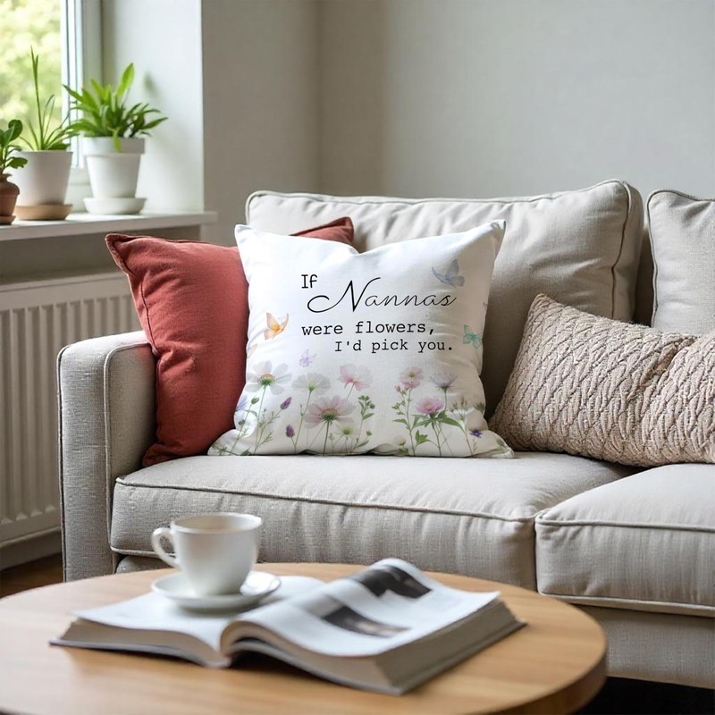 Fuasei Nanna Gift Ideas, Grandma Gifts Pillow Covers 18x18, If