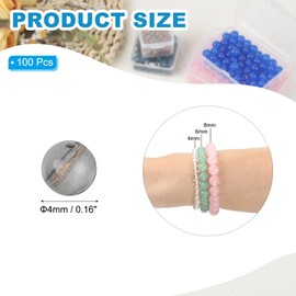 PATIKIL 100 Pcs Natural Stone Beads, 4mm Gray Map Stone Beads for Jewelry Making Bracelet Necklace Earrings Gemstone Round Loose Beads DIY Gifts for Women