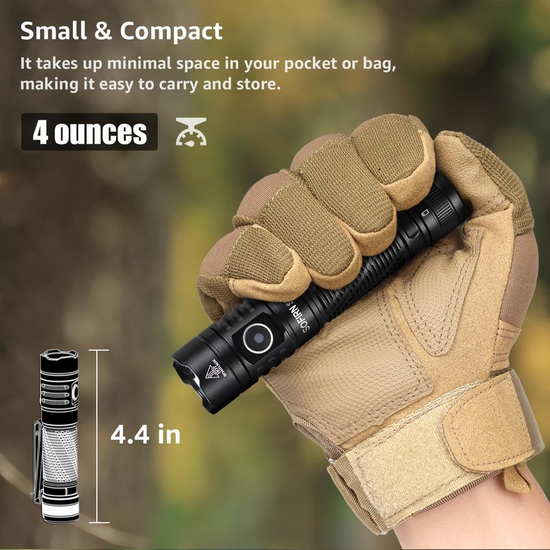 Pocket Flashlight Rechargeable LED Light - Sofirn SR12 Small Flashlights
