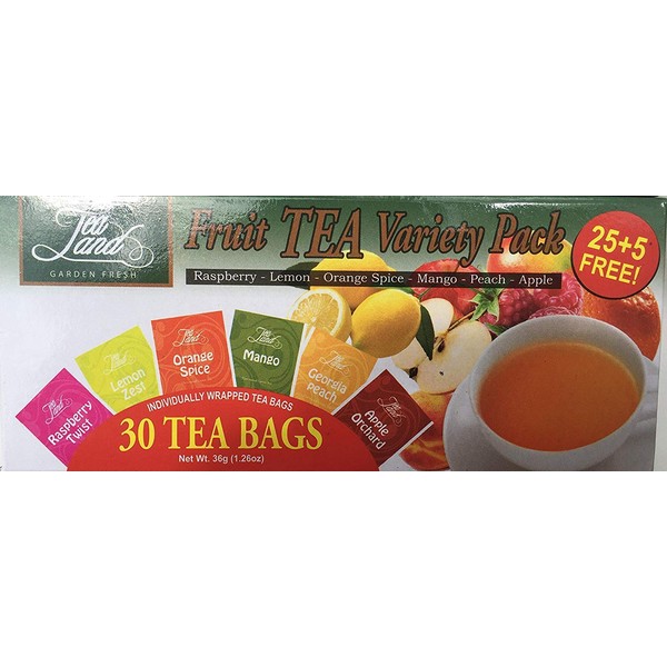 Tea Land Garden Fresh Fruit Green Tea Variety Pack (30 tea bags