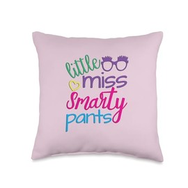 Little Smarty Pant For Cute Girls Throw Pillow