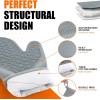HESEE Silicone Oven Mitts, Heat Resistant 2PCS Mitts with Soft