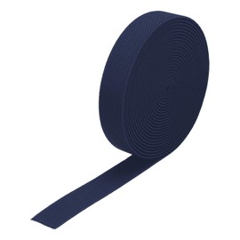 MECCANIXITY Twill Wide Elastic Band Double-Side 0.8 Inch Flat 4 Yard Woven Elastic Band Knit Elastic Spool Heavy Stretch Strap Navy Blue for Sewing, Waistband