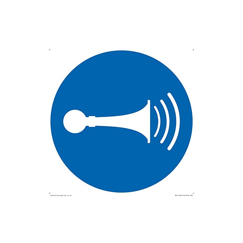 Mandatory: Sound horn Sign - 200x200mm - S20