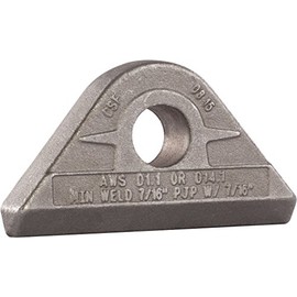 MAG-MATE PE0650 Weld-On Pad Eye, Made of A36 Weldable Carbon Steel, Welding Pad Eye Meets Stringent ASME BTH-1 Standards, with 6-1/2 Tons Working Load Limit, Weighs 0.4 lbs, Gray Forged Finish