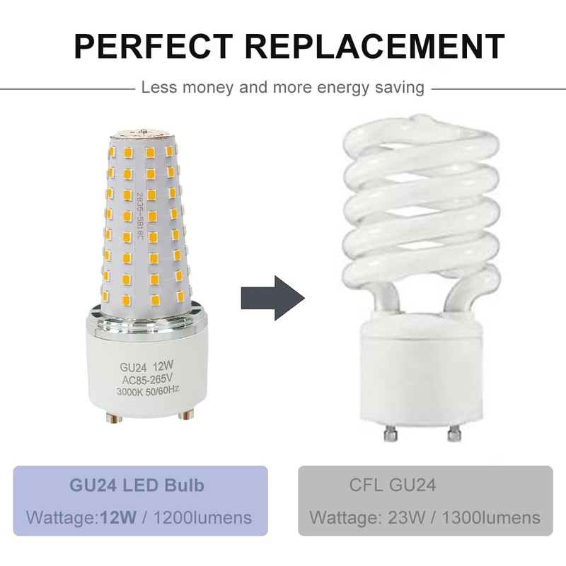 XRZT GU24 LED Bulb - 100W Equivalent, GU24 Base 2-Prong