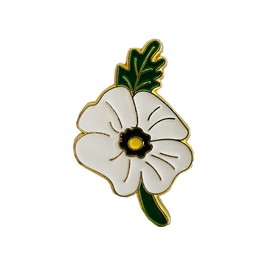 Poppy Flower Badges Pins Brooch Lest We Forget Remembrance Memorial Day Military Army Veteran Animal (White Poppy)