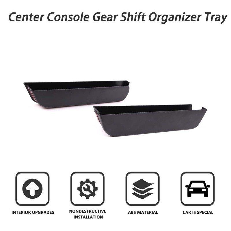 JONKOKO ABS Black Car Shifter Storage Box, Gear Shift Console