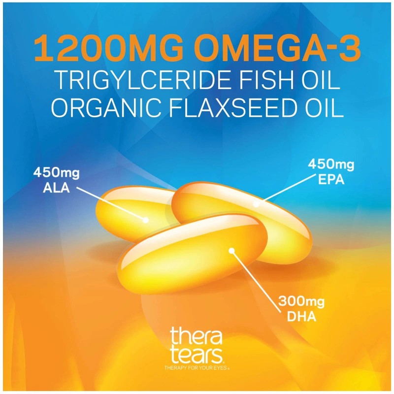 TheraTears Eye Nutrition 1200mg Omega 3 Supplement 90 Count Softgels