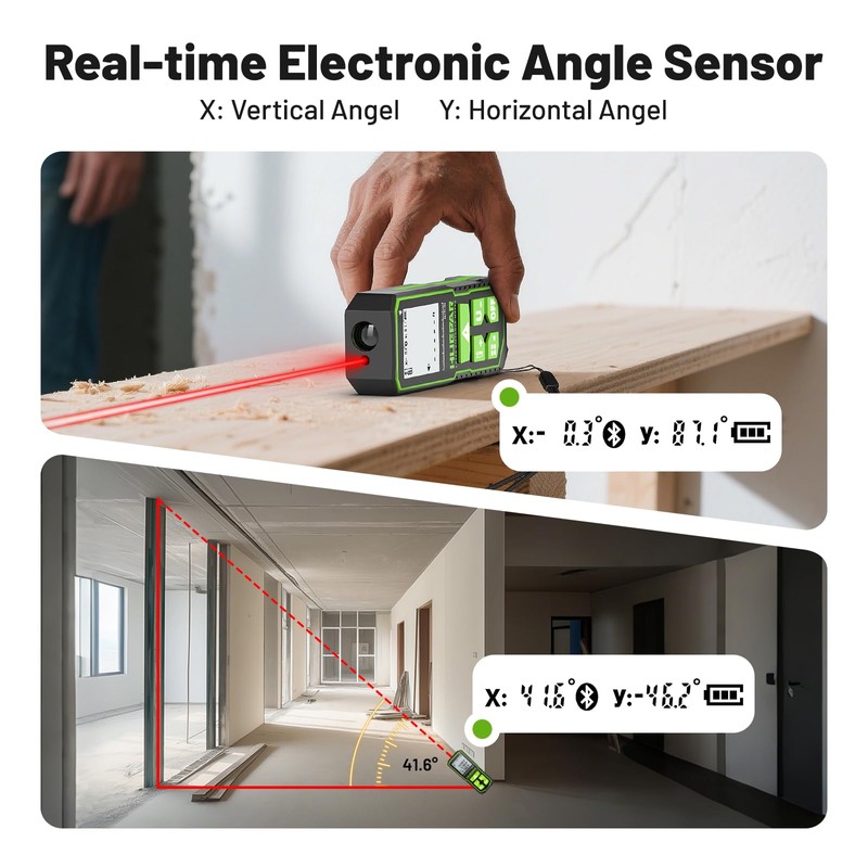 Huepar Laser Distance Measure 330Ft.Digital Rechargeable Laser Measuring Tool with