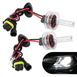 Yumfugu 2 PCS H11 HID Xenon Bulbs, 6000K White Xenon Bulb Replacement, 35W 3200LM HID Light with Stents Base for Car Xenon Bulbs High Low Beam Bulb