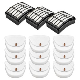 3 HEPA + 9 Foam Filters Replacement Compatible With Shark Vacuum Navigator Lift Away NV350, NV351, NV352, NV355, NV356E NV360, NV370 NV391, ZU503AMZ, UV440 UV490, UV500 UV540 UV550 CU500#XFF350 XHF350
