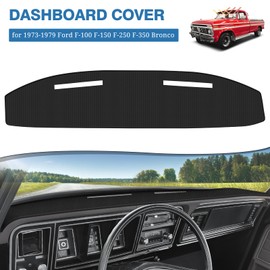 FIILINES Dash Cover for Ford F-100 F-150 F-250 F-350 Bronco 1973-1979, Dashboard Mat Accessories Dash Cover Sunshade Nonslip Mesh Protector No Glare Black