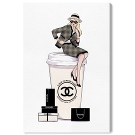 The Oliver Gal Artist Co. Fashion and Glam Wall Art Canvas Prints '26891 Cafe au Lait France' Home Décor, 24" x 36", Black, White
