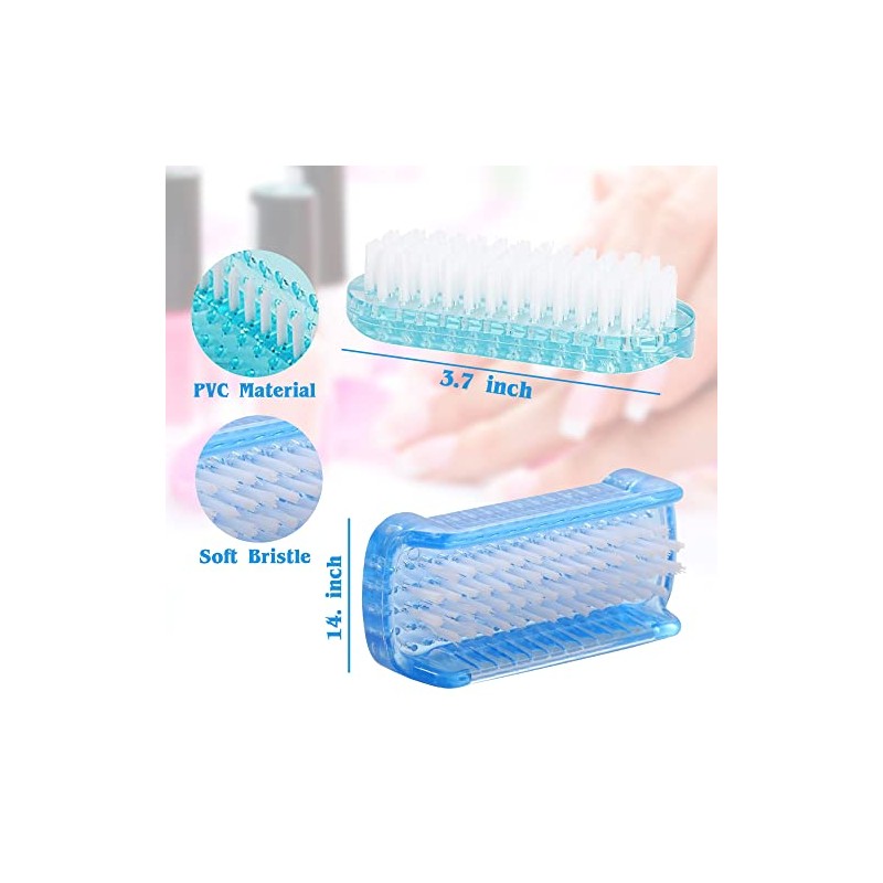 WATELL Double Sided Nail Brush - 4 Pcs with 2