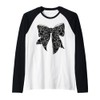 Black Roses Rose Flower Pattern Girl Coquette Bow Raglan Baseball