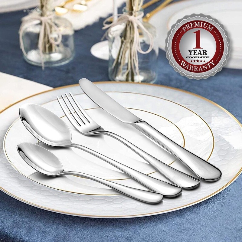 OVENTE 24-Piece Silverware Set Service for 6, Durable Stainless Steel
