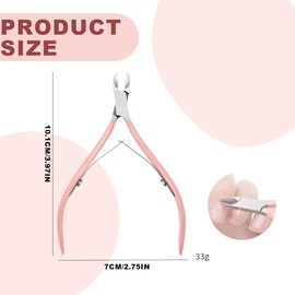 DDKY 3-Piece Set Cuticle Remover Cuticle Nipper with Cuticle Pusher, Stainless Steel Cuticle Pusher, Cuticle Removal Manicure Set for Removing Excess Pink