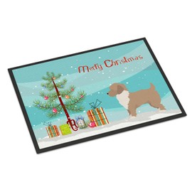 Caroline's Treasures CK3883JMAT Yorkiepoo #2 Christmas Tree Doormat 24x36 Front Door Mat Indoor Outdoor Rugs for Entryway, Non Slip Washable Low Pile, 24H X 36W