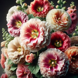 22Day Seeds: Seeds Hollyhock Majorette Mix/Perennial Flowers