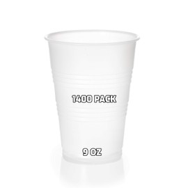 [1400 PACK] 9 oz Clear Plastic Cups - Disposable 9 Ounce Cold Drink Party Cups - Cold Drink, Soda Cups, Party Cups, Drinking Cups for Home, Office, Events, Wedding, Parties and Takeout