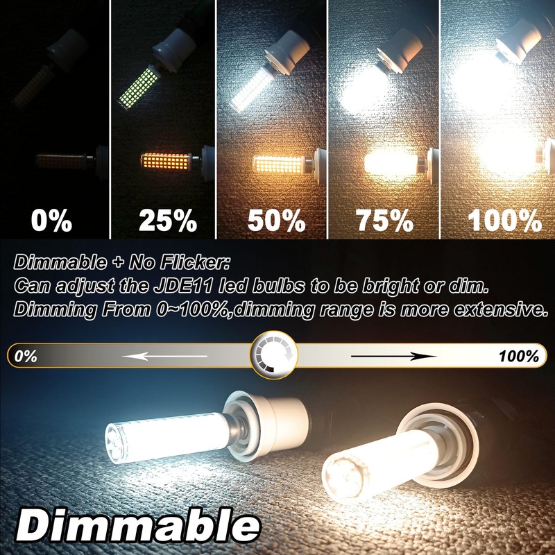 Ziomitus E11 Led Bulbs,JDE11 120V 100W Halogen Candelabra Bulbs Equiva