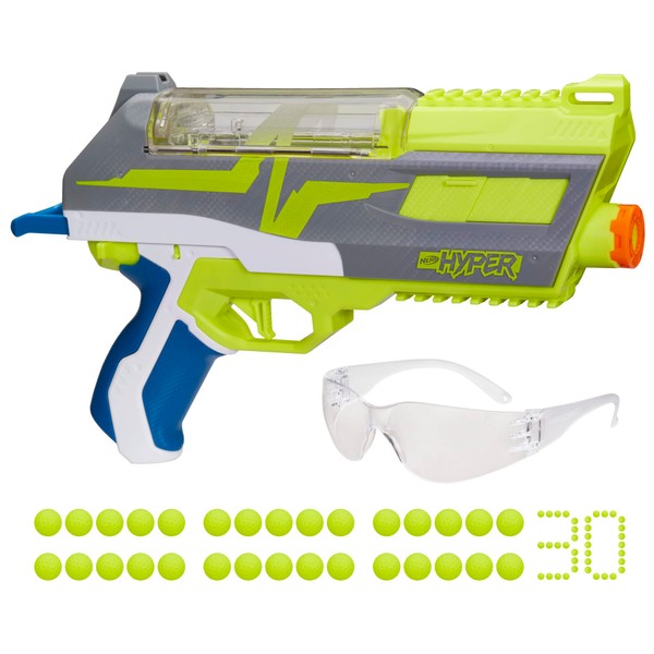 Nerf Hyper Impulse-40 Blaster, 30 Nerf Hyper Rounds, Spring-Open Instant