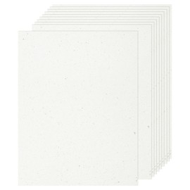 sourcing map 10 Pcs Cream Resume Paper for Printing 12 x 8 Inch Textured Invitation Paper with Silver Decorative for Certificate, Wedding