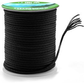 9KM DWLIFE 100% UHMWPE Braided Cord, 1.0mm Black 100ft 350lb Hollow Rope for Hammock, Kite, Fishing, Climbing, Camping
