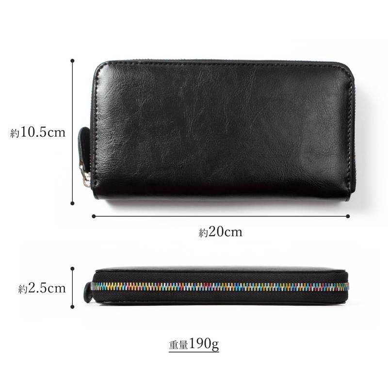 GROOVE GEAR ggs-1037 Long Wallet, Men's Wallet, Genuine Leather, Rainbow