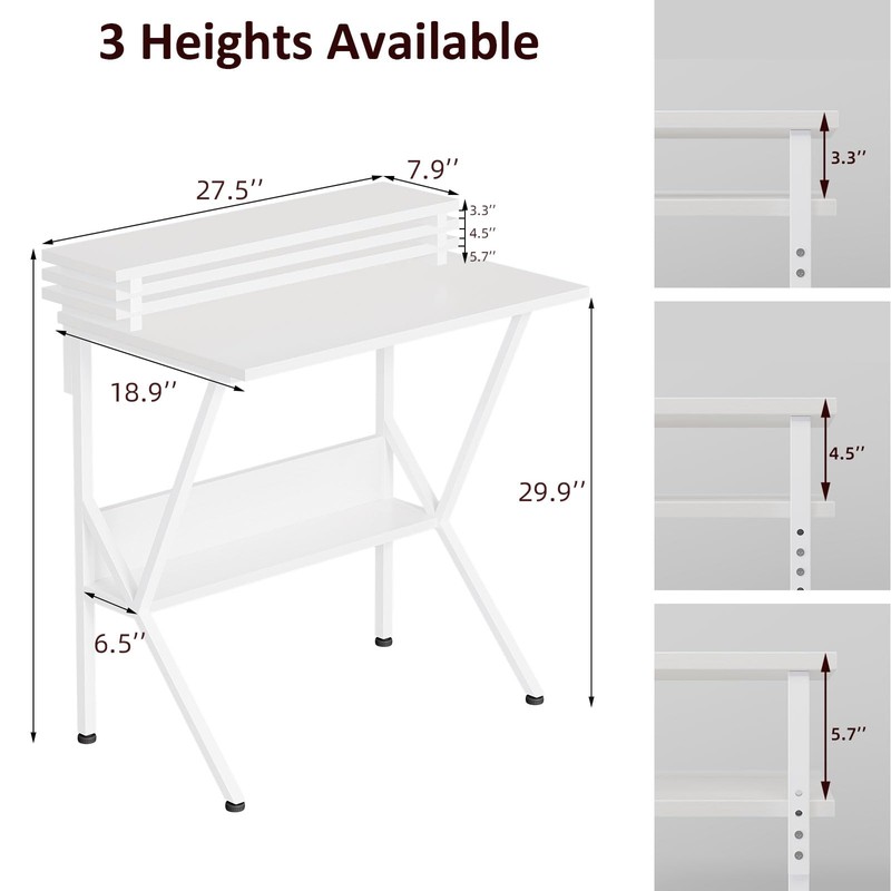 COTUBLR Small Desk, 27.5 Inch Small Computer Desk for Small