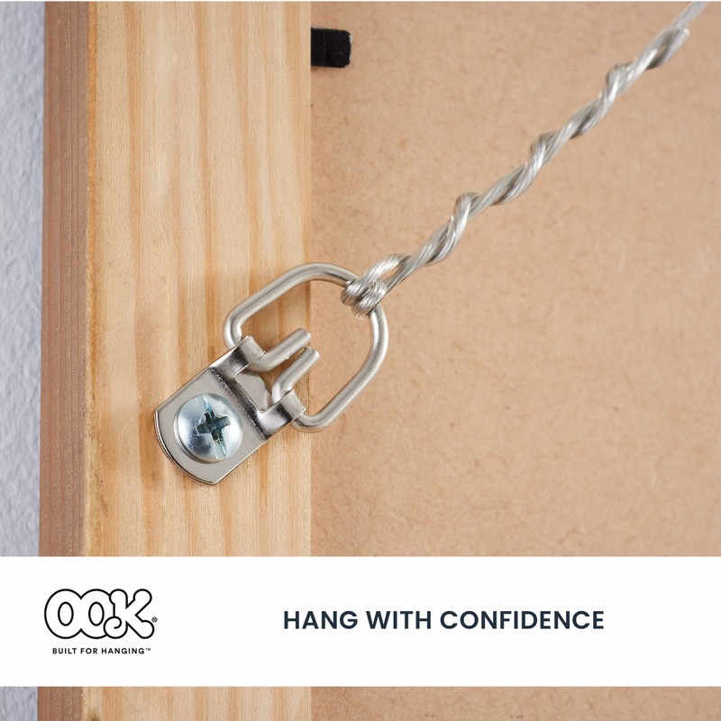 OOK 533830 D-Ring Mirror Hangers, Picture Hangers, ReadyScrew, Steel, Zinc