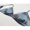 SilRiver Bralette triangular de satén para mujer, brasier de seda