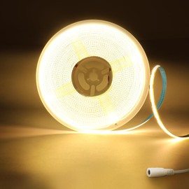 JINABLOSSY COB LED Strip 5 m, Warm White 4000 K 24 V 320 LEDs/M CRI90+ LED Strip Light, Dimmable LED Strip for Home Party Decoration, Bedroom, Cupboard, DIY Decoration (Strips Only)