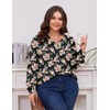 TFSDOD Womens Casual Tops Womens Plus Size Floral Tops Dress