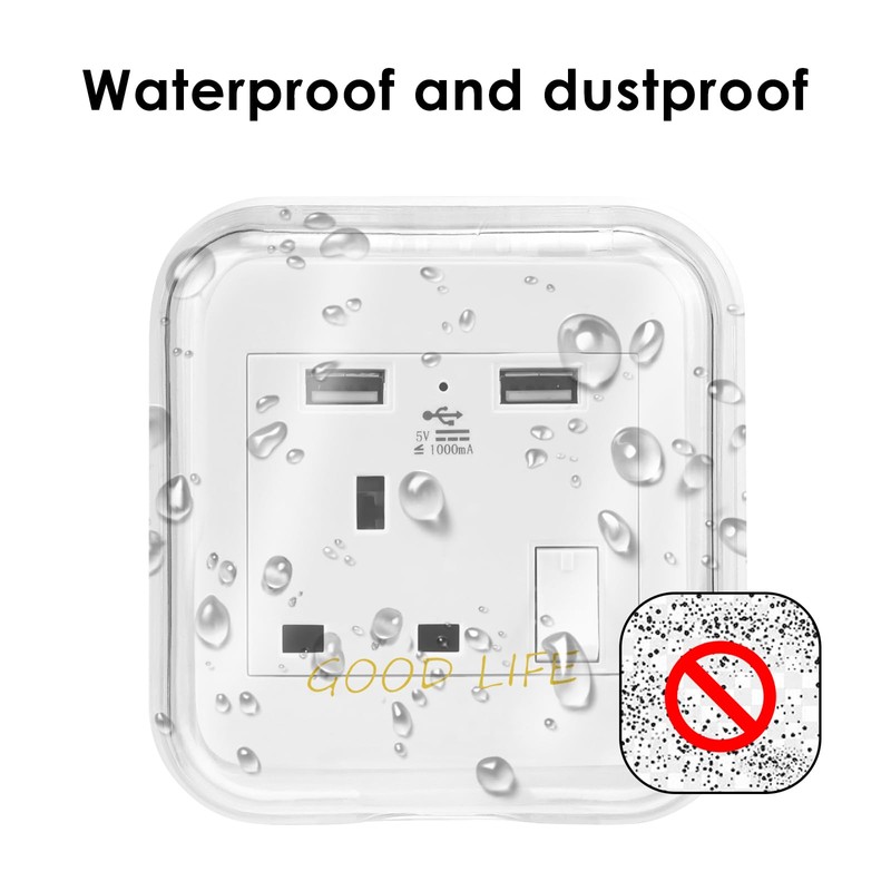 ReignSword Weatherproof Electrical Outlet Cover, Adhesive Outdoor Receptacle Cover, Dust-Proof
