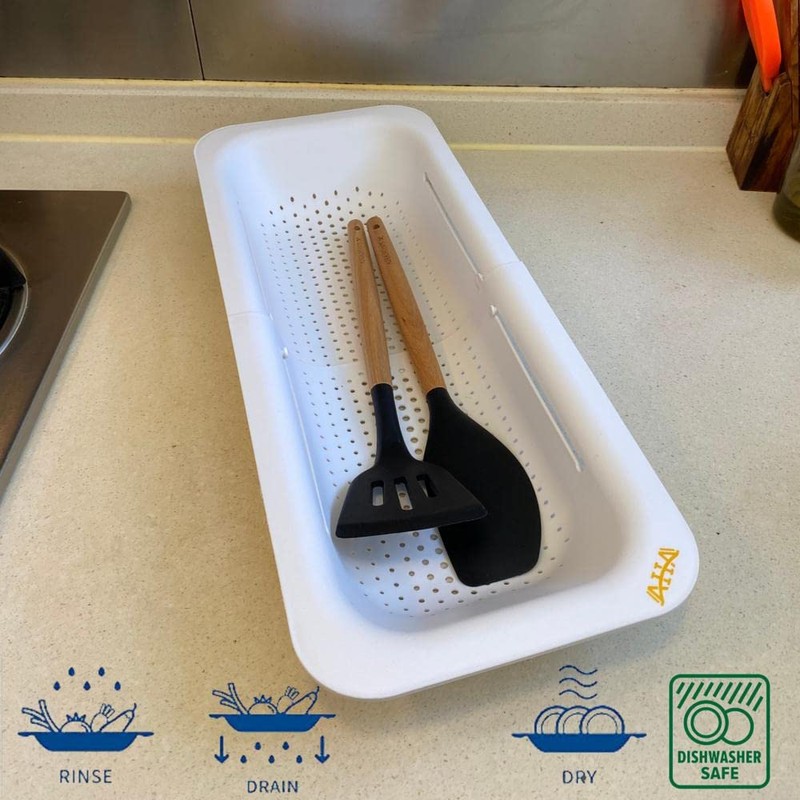 AHASON'S 2 Pack Over The Sink Colander Extendable Baske &